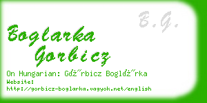 boglarka gorbicz business card